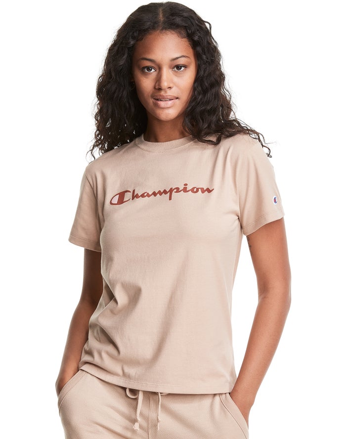 Champion T-Shirt Dames - Khaki - Classic ( 185026-WRC )